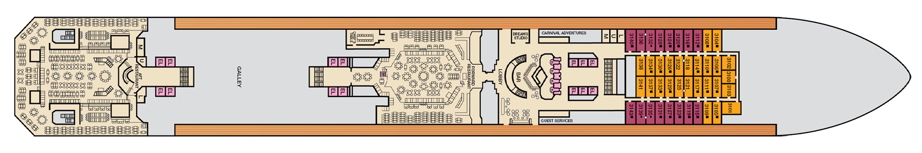 Deck 3 plan on Carnival Radiance