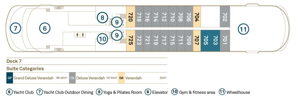 Deck 7 plan on Scenic Eclipse II