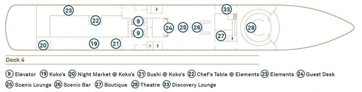 Deck 4 plan on Scenic Eclipse II