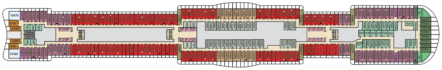 Deck 15 plan on Carnival Mardi Gras