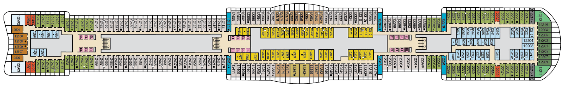 Deck 12 plan on Carnival Mardi Gras