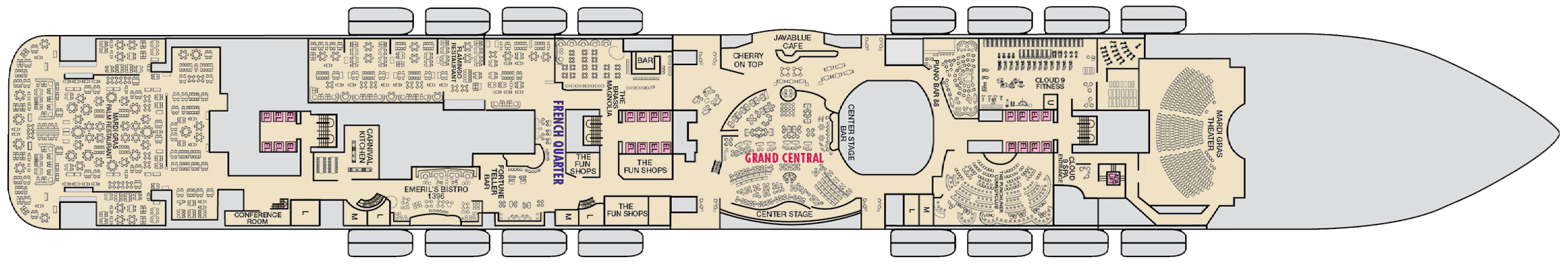Deck 6 plan on Carnival Mardi Gras
