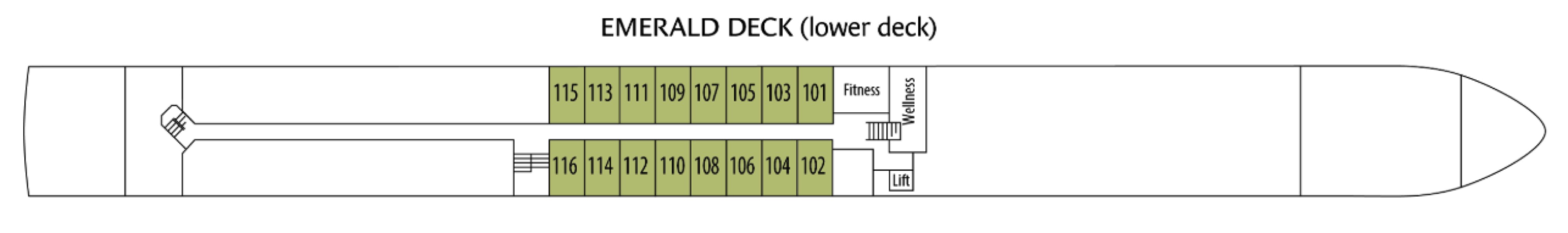 Emerald Deck plan on MS Geoffrey Chaucer