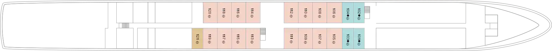 Deck 1 plan on TUI Isla