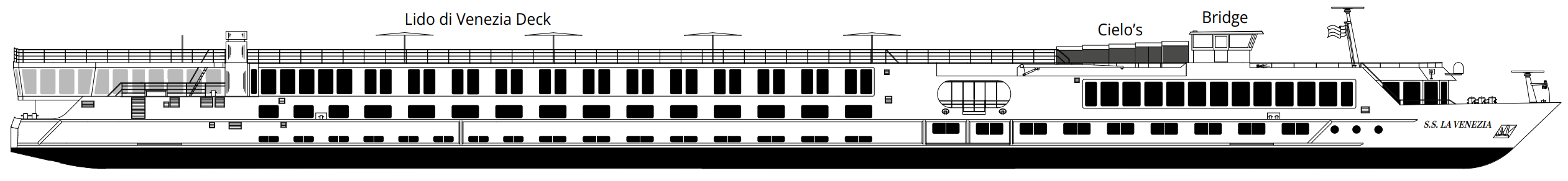 Lido di Venezia Deck plan on S.S. La Venezia