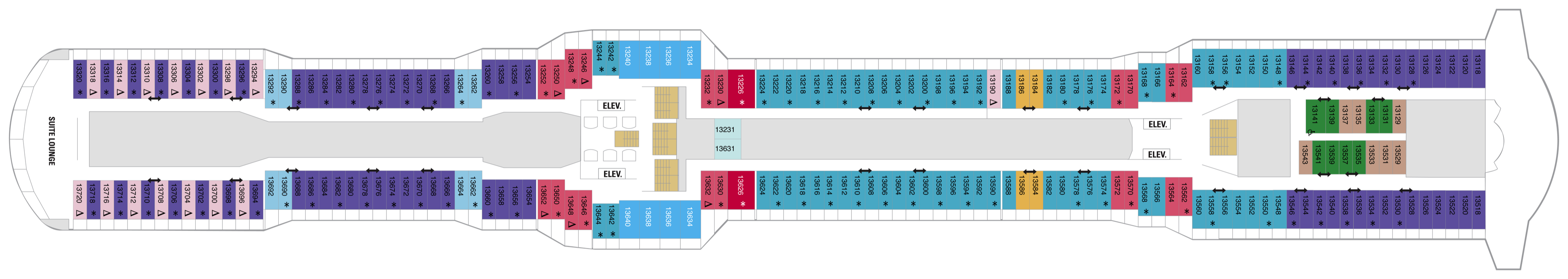 Deck 13 plan on Odyssey of the Seas