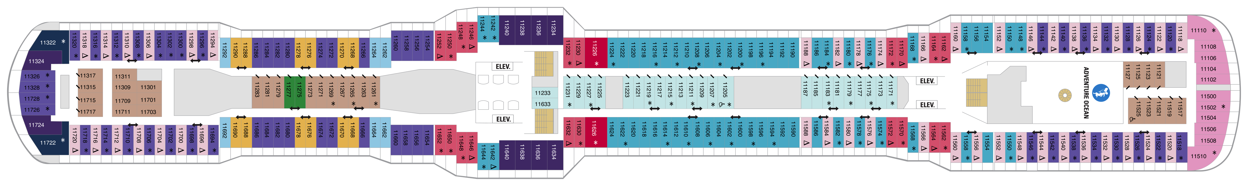 Deck 11 plan on Odyssey of the Seas