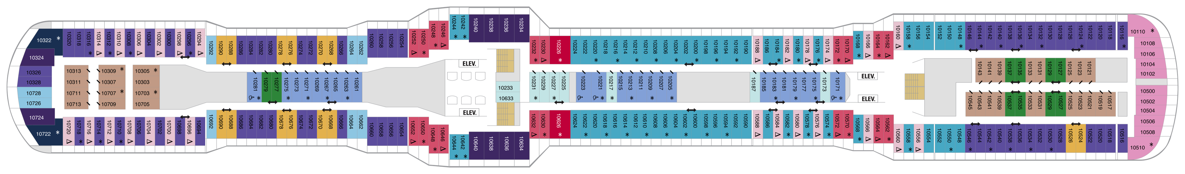 Deck 10 plan on Odyssey of the Seas