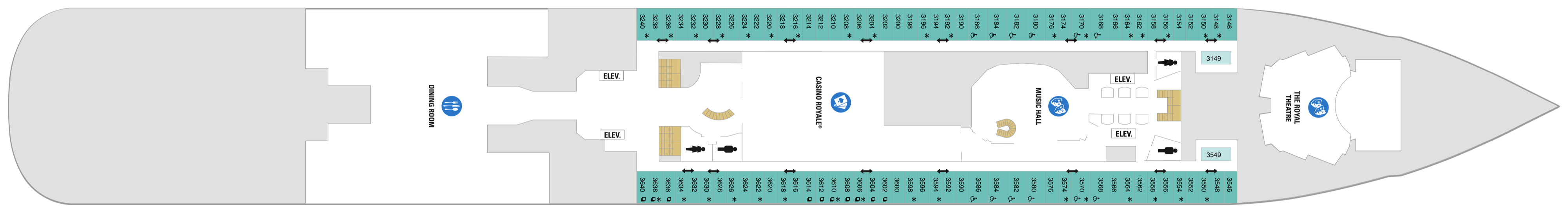 Deck 3 plan on Odyssey of the Seas