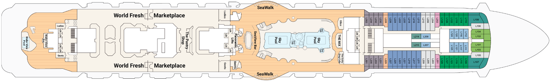 Deck 16 plan on Discovery Princess