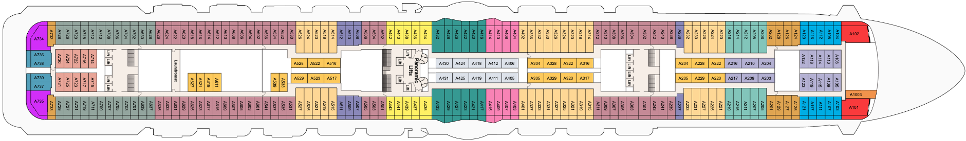 Deck 12 plan on Discovery Princess