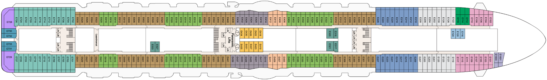 Deck 8 plan on Discovery Princess