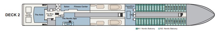 Deck 2 plan on Viking Polaris