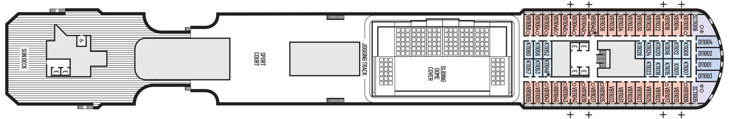 Deck 11 plan on Rotterdam