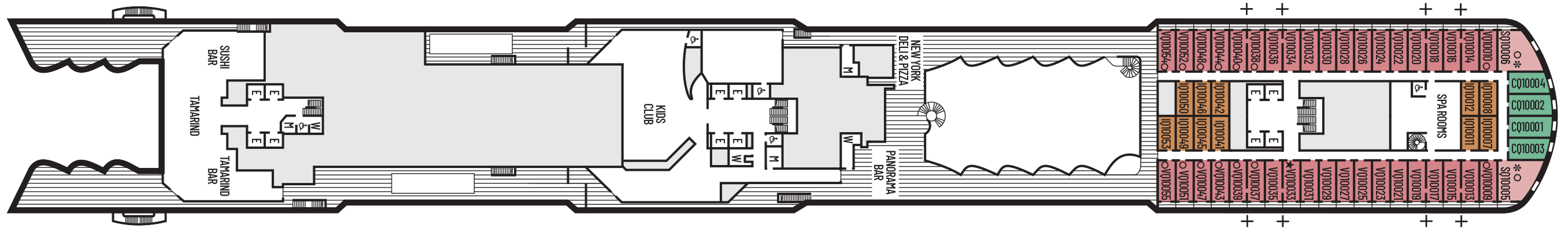 Deck 10 plan on Rotterdam