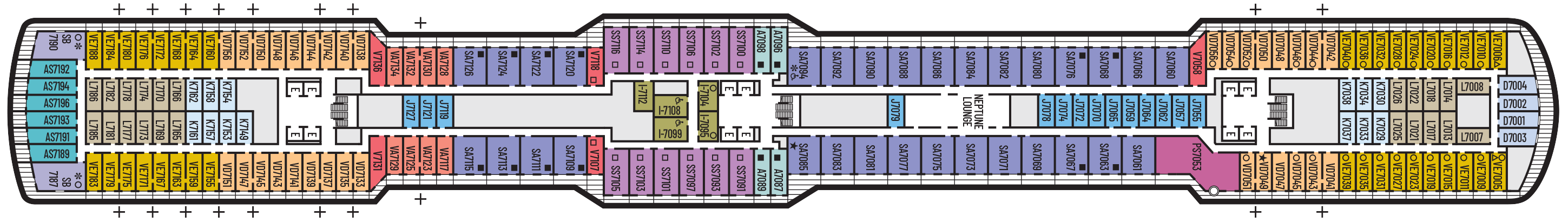 Deck 7 plan on Rotterdam