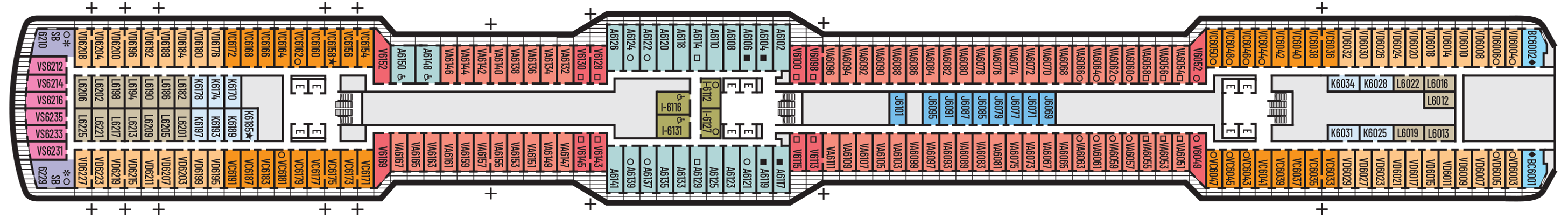 Deck 6 plan on Rotterdam