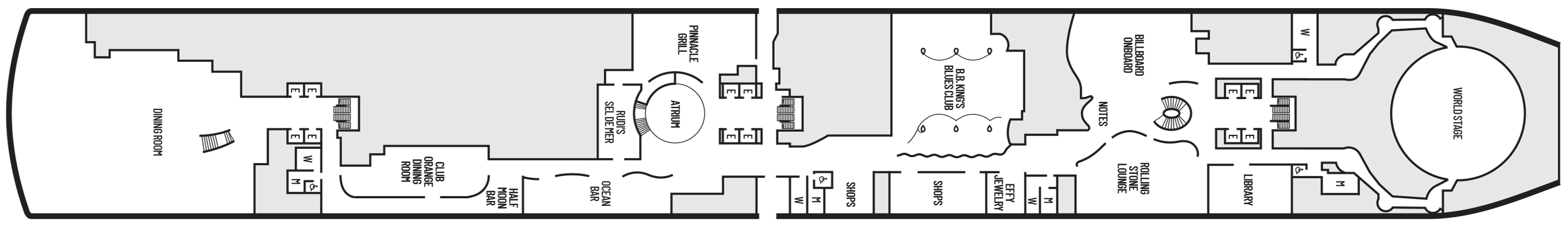 Deck 2 plan on Rotterdam