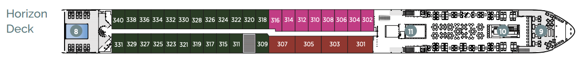 Horizon Deck plan on Emerald Luna