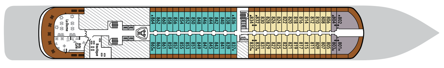 Deck 8 plan on Silver Dawn