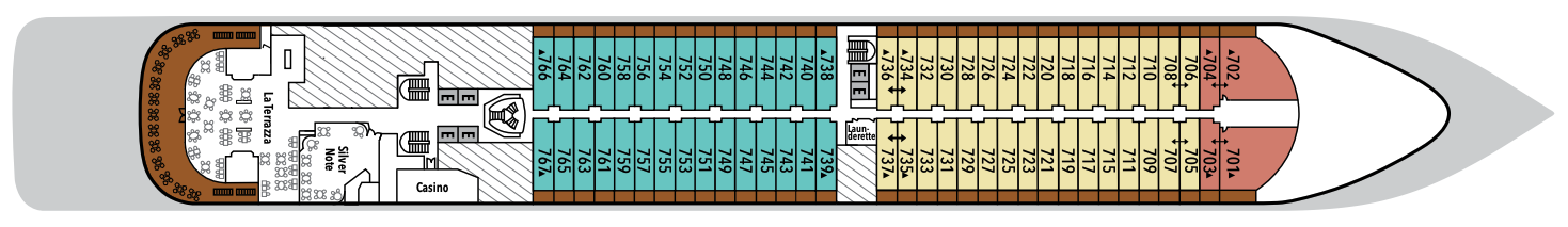 Deck 7 plan on Silver Dawn
