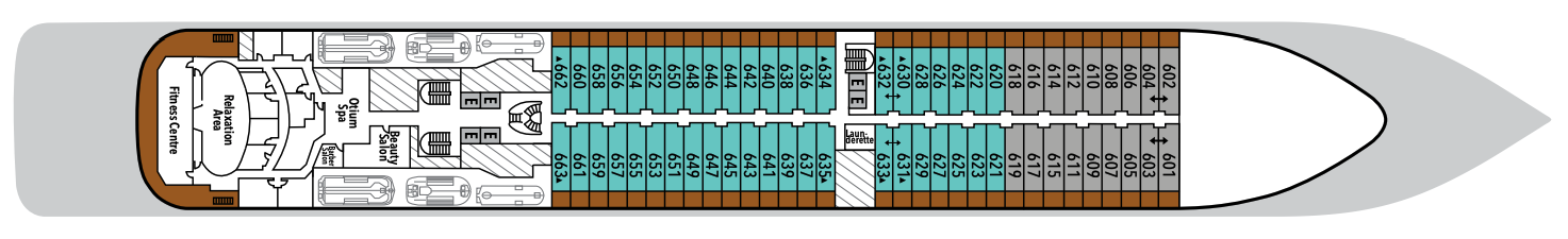 Deck 6 plan on Silver Dawn