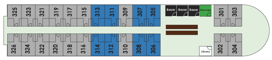 Second Deck plan on MS Farah