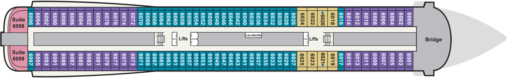 Deck 6 plan on Viking Mars