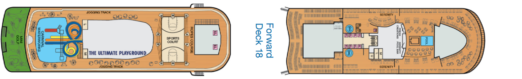 Deck 18 plan on Carnival Celebration