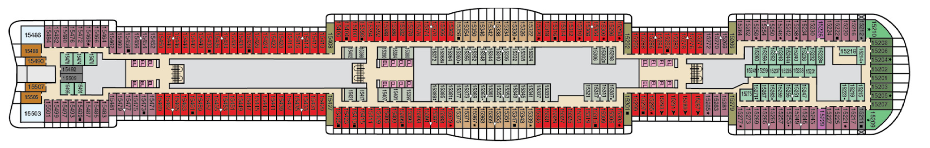 Deck 15 plan on Carnival Celebration