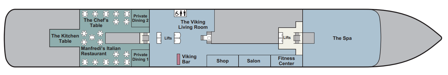 Deck 1 plan on Viking Neptune