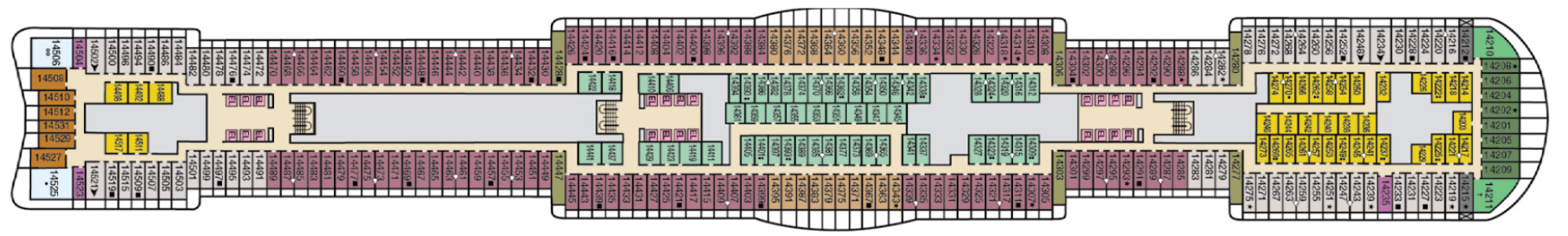Deck 14 plan on Carnival Celebration