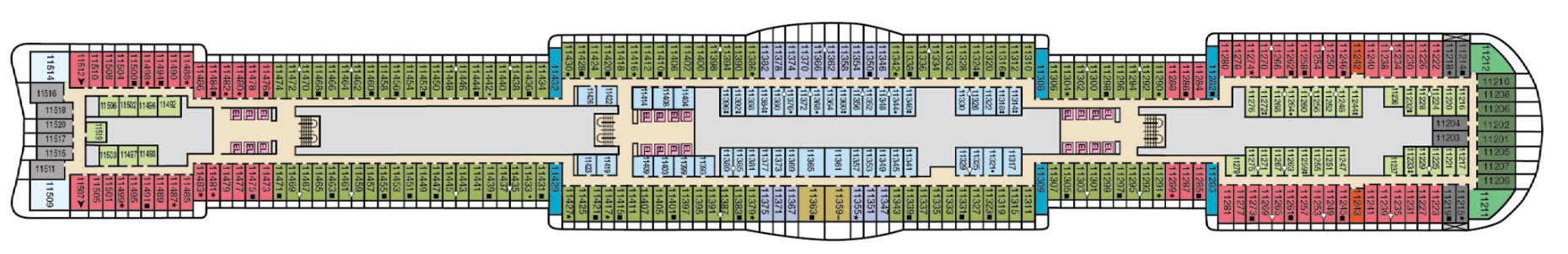 Deck 11 plan on Carnival Celebration