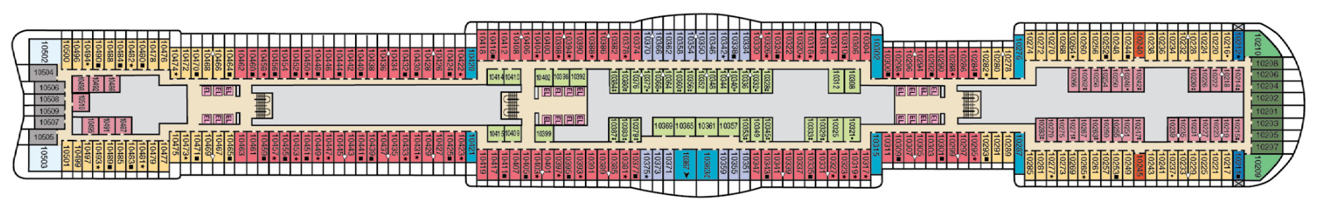 Deck 10 plan on Carnival Celebration