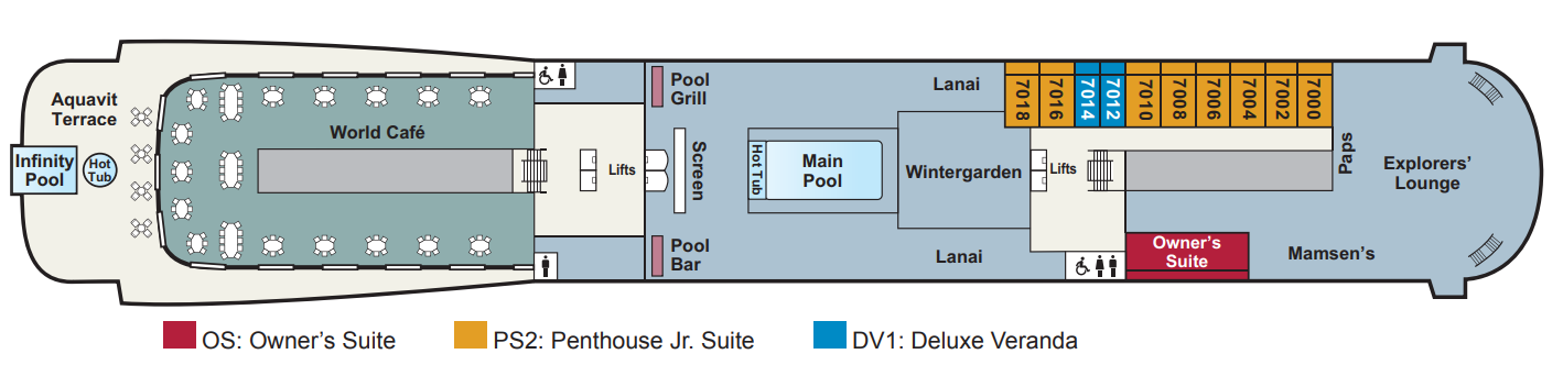 Deck 7 plan on Viking Neptune