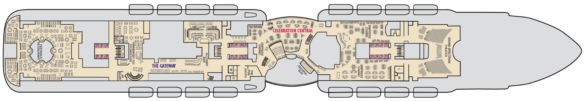 Deck 7 plan on Carnival Celebration