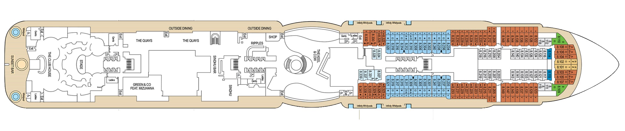 Deck 8 plan on Arvia
