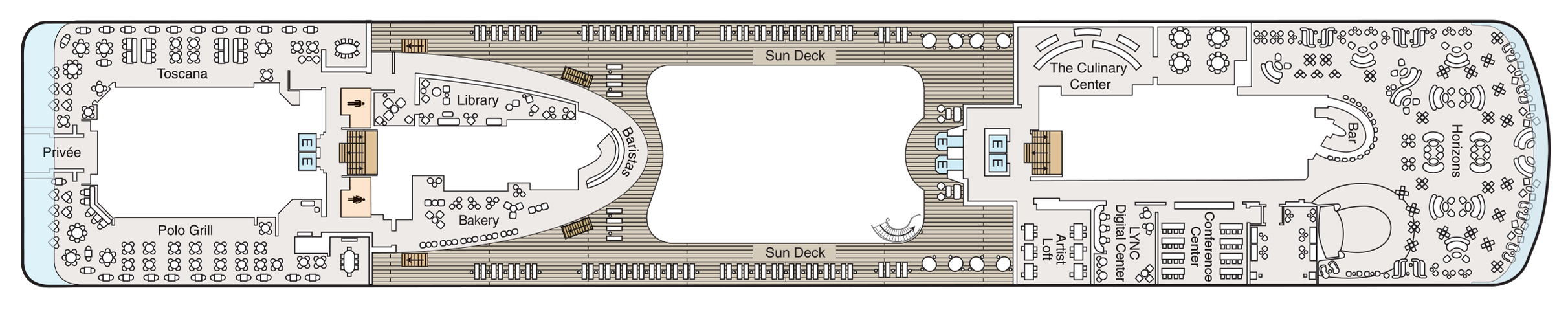 Deck 14 plan on Oceania Vista