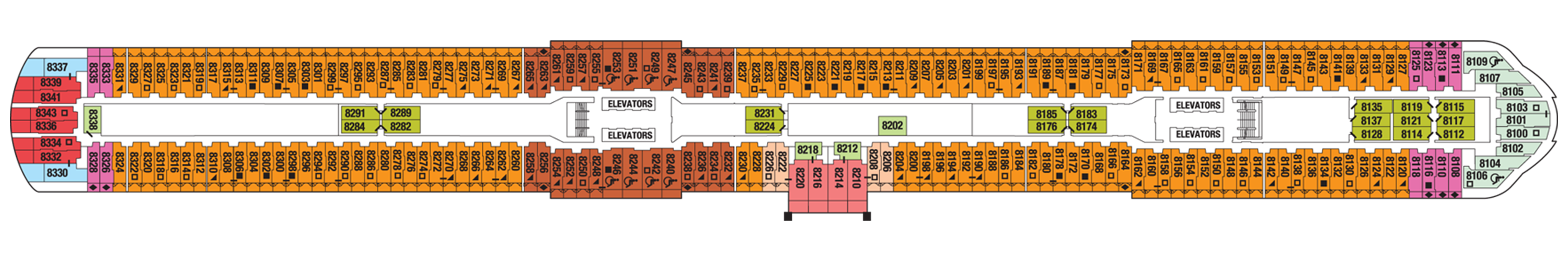 Deck 8 plan on Celebrity Beyond