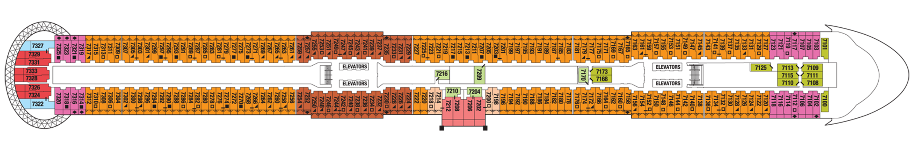 Deck 7 plan on Celebrity Beyond