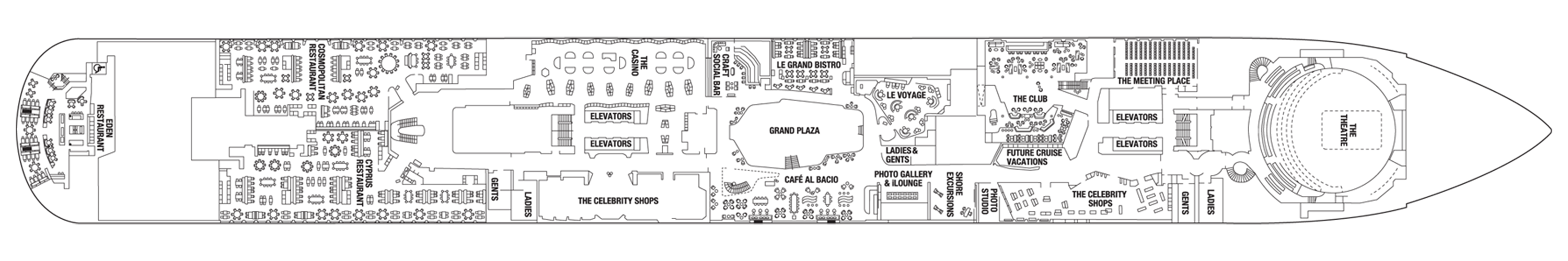 Deck 4 plan on Celebrity Beyond