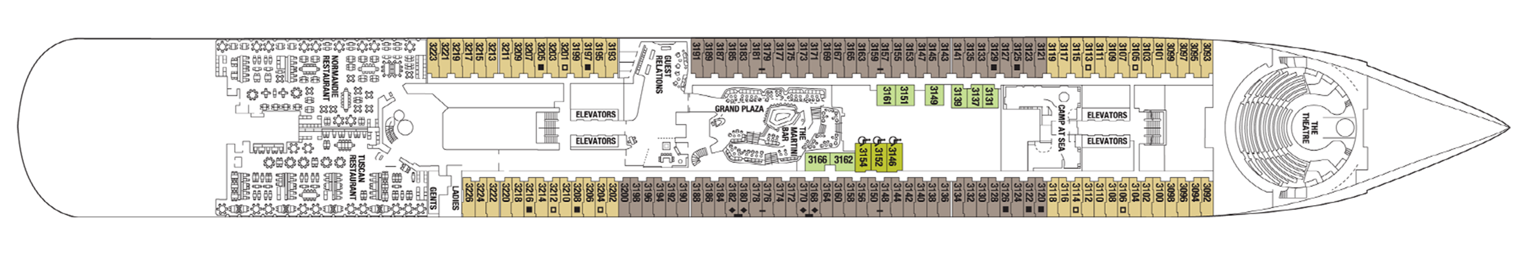 Deck 3 plan on Celebrity Beyond