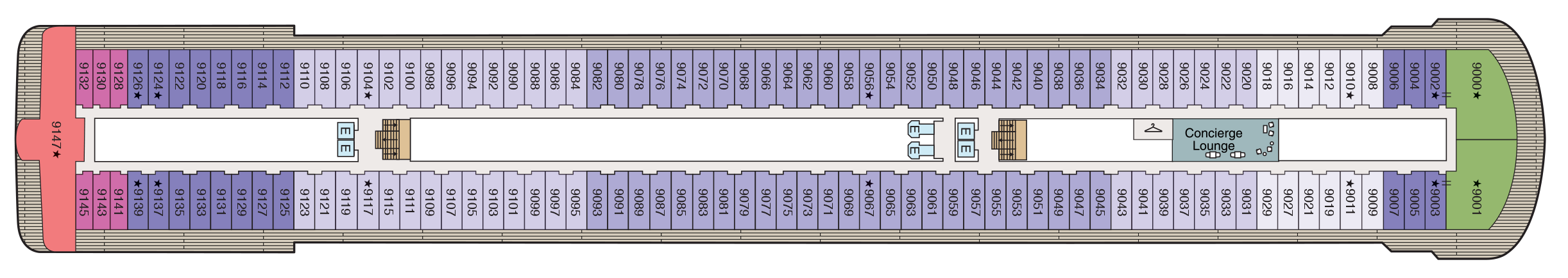 Deck 9 plan on Oceania Vista
