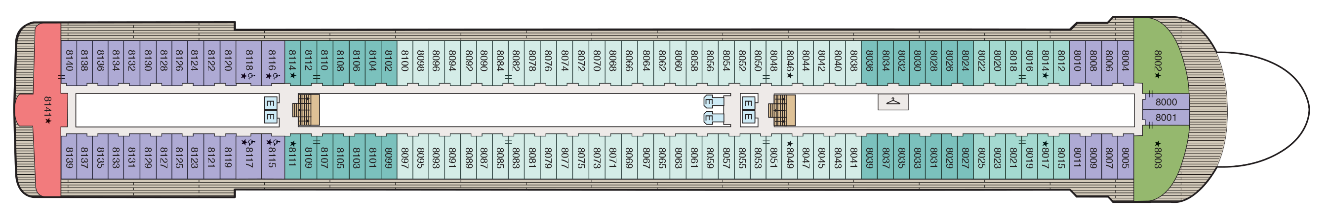 Deck 8 plan on Oceania Vista