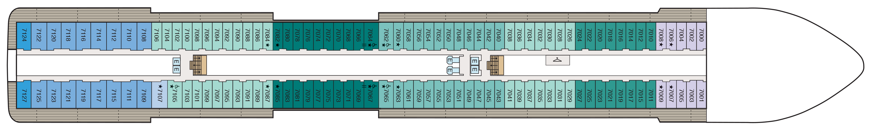 Deck 7 plan on Oceania Vista