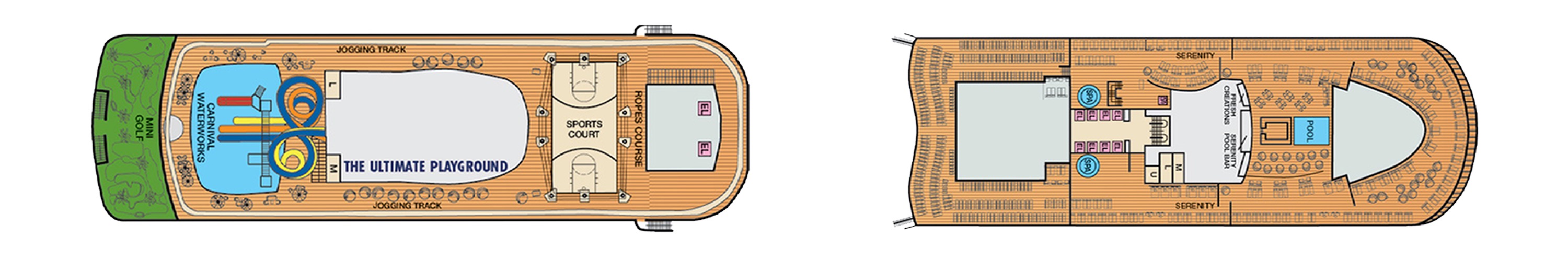 Deck 18 plan on Carnival Jubilee