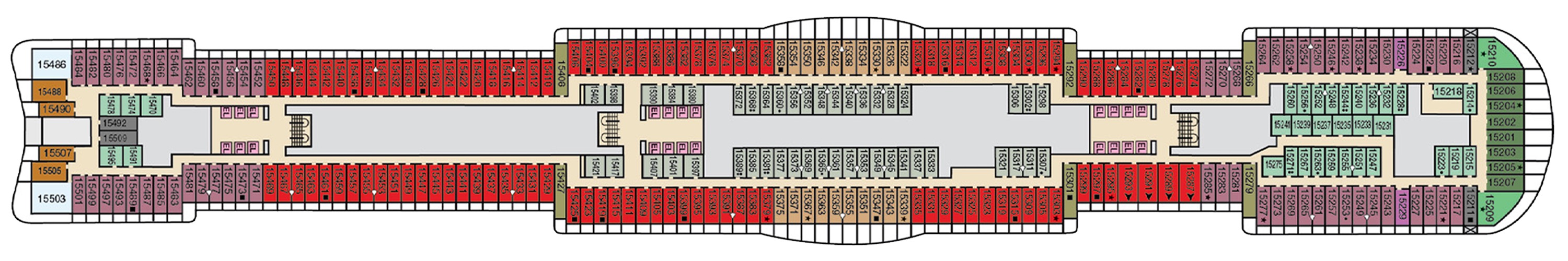 Deck 15 plan on Carnival Jubilee