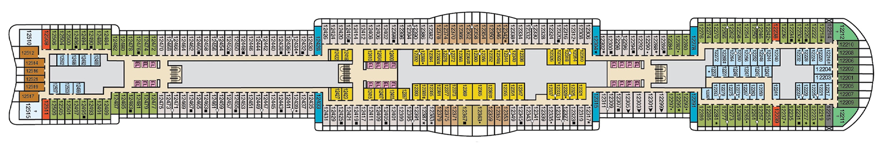 Deck 12 plan on Carnival Jubilee