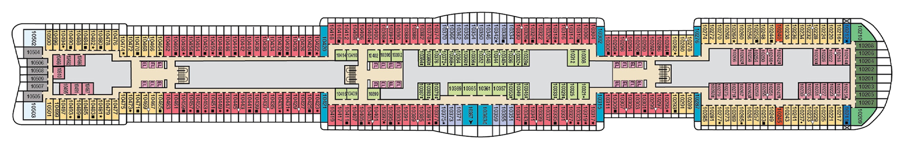 Deck 10 plan on Carnival Jubilee