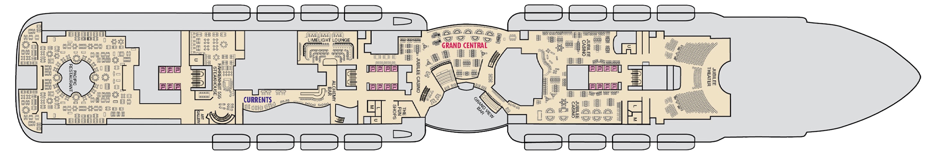 Deck 7 plan on Carnival Jubilee